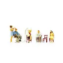 5 figurines au salon de coiffure - Preiser 10569 - HO 1/87