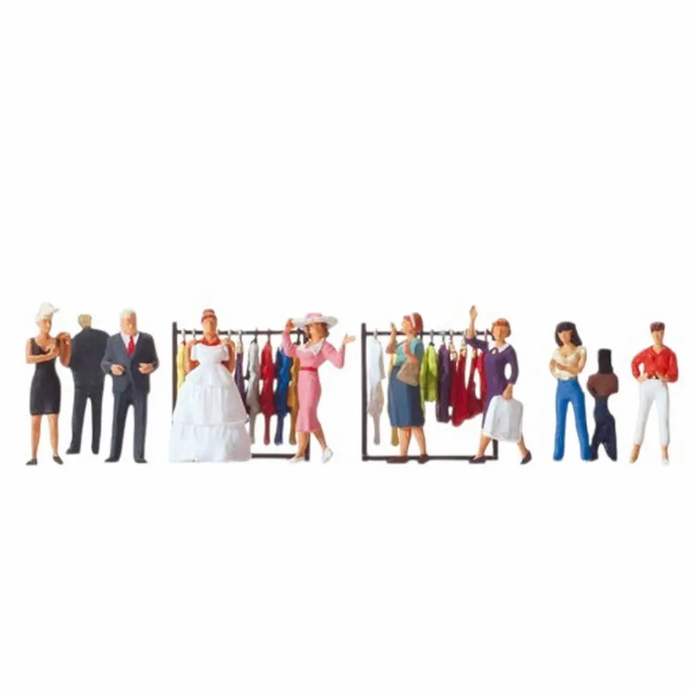 8 personnages dans un magasin de vêtements - Preiser 10586 - HO 1/87