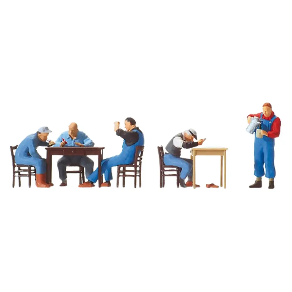Cheminots américains en pause - Figurine - PREISER 10601 - Échelle HO 1/87