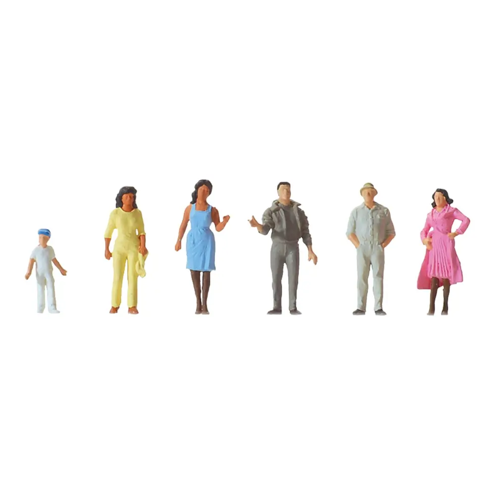 Lot de 6 figurines passants - Preiser 14045 - HO 1/87