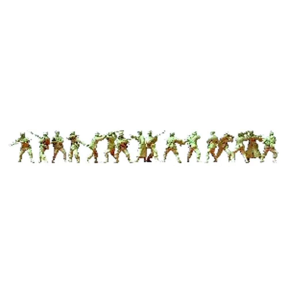 Soldats Allemands et URSS avec Uniforme d'Hiver en Combat Rapproché 16 Personnages à Peindre - PREISER 16605 - HO : 1/87