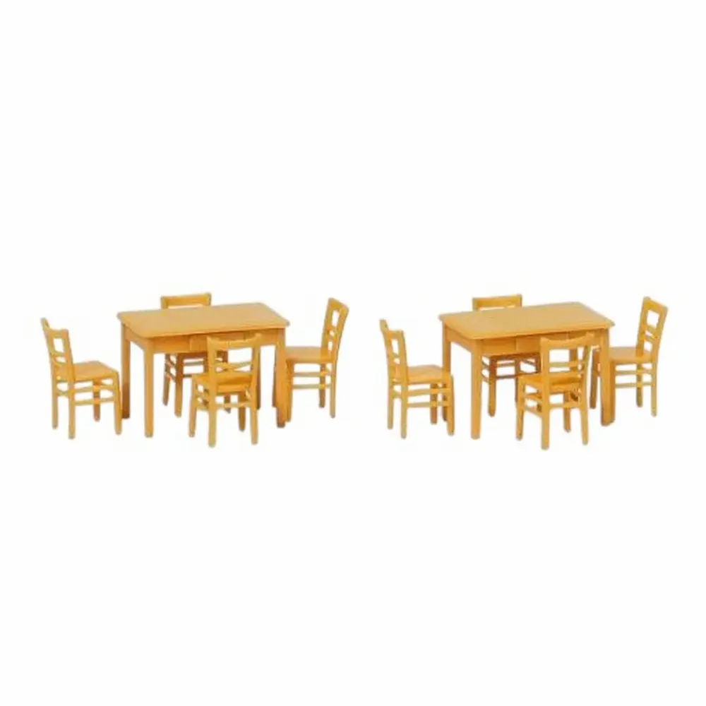 2 tables et 8 chaises - Preiser 17218 - HO 1/87