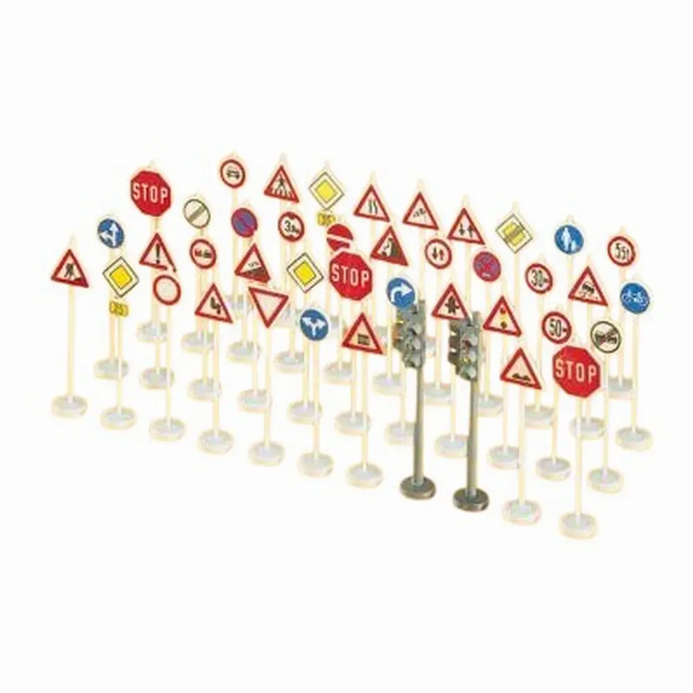 Panneaux routiers, 40 pièces - Preiser 18203 - HO 1/87