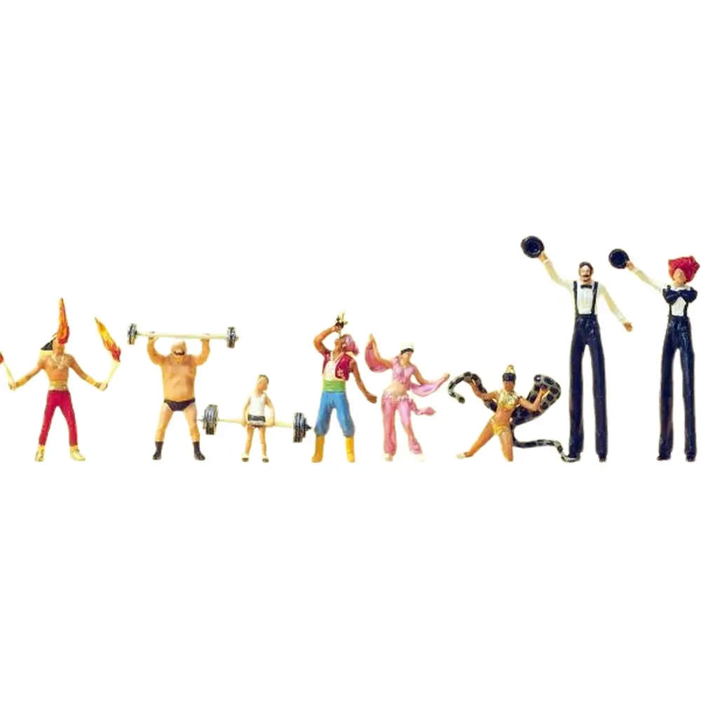 Haltérophiles + Avaleur d'Epée & Personnages sur Echasses - PREISER 24656 - HO : 1/87