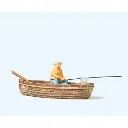 Pêcheur dans Bateau - Preiser 28052 - HO 1/87