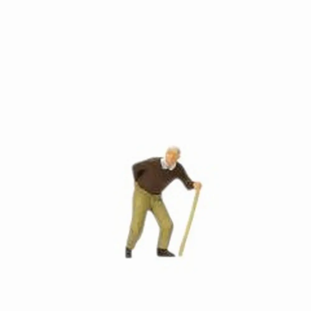 Figurine homme âgé avec une canne - Preiser 28096 - HO 1/87