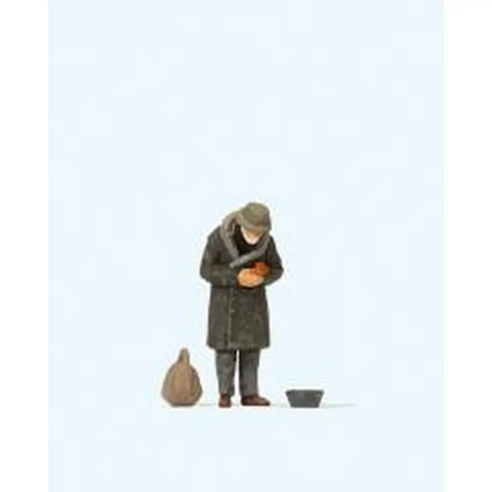 Personnage Mendiant - Preiser 28102 - Échelle HO 1/87