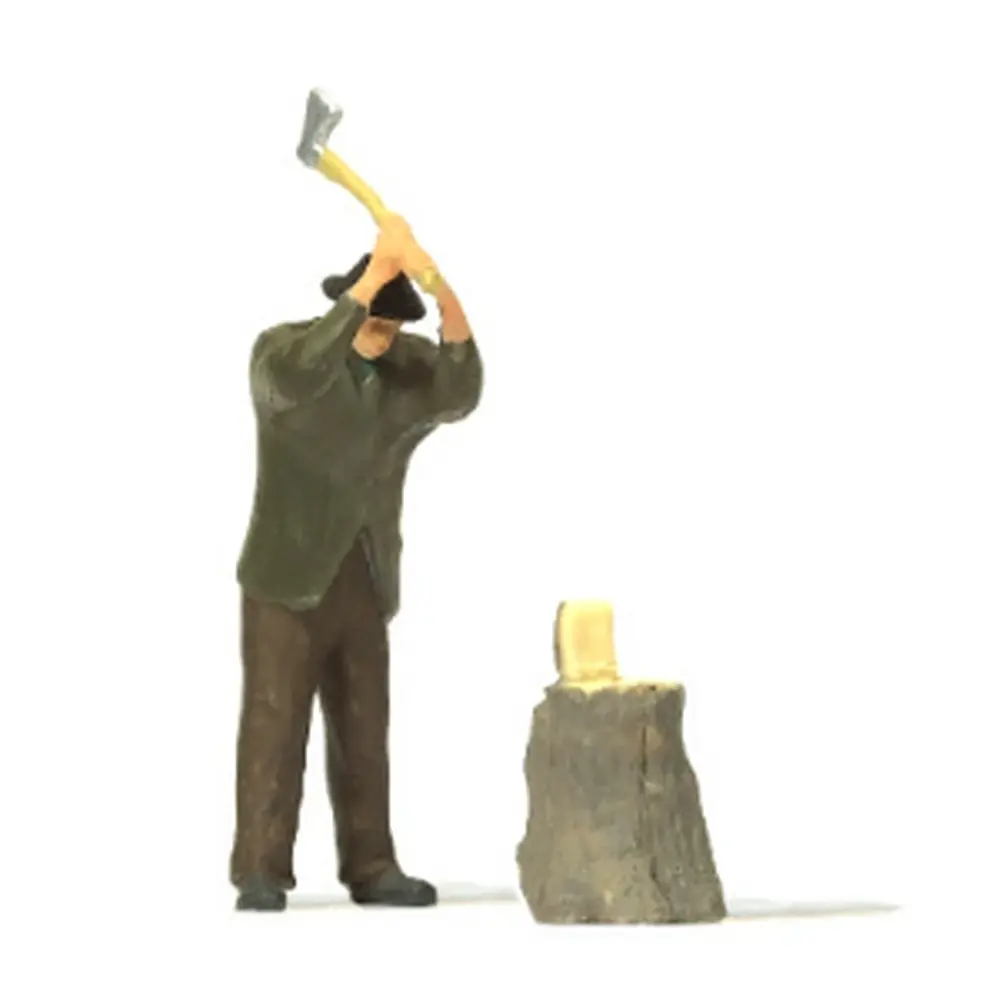Personnage coupant du bois - Preiser 28113 - HO 1/87