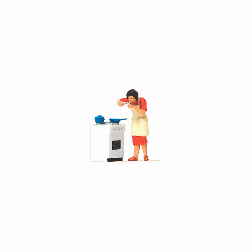 Personnage goûtant son plat - Preiser 28137 - HO 1/87