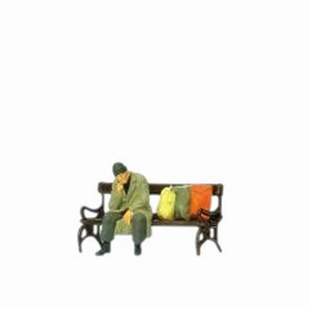 SDF sur un banc - Preiser 29094 - HO 1/87