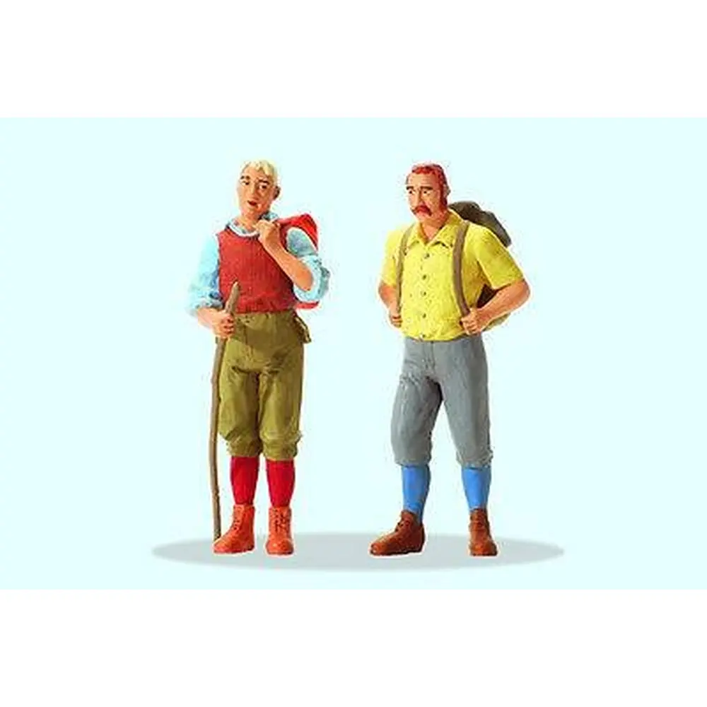 Lot de 2 Randonneurs debout - Preiser 44903 - G: 1/22.5