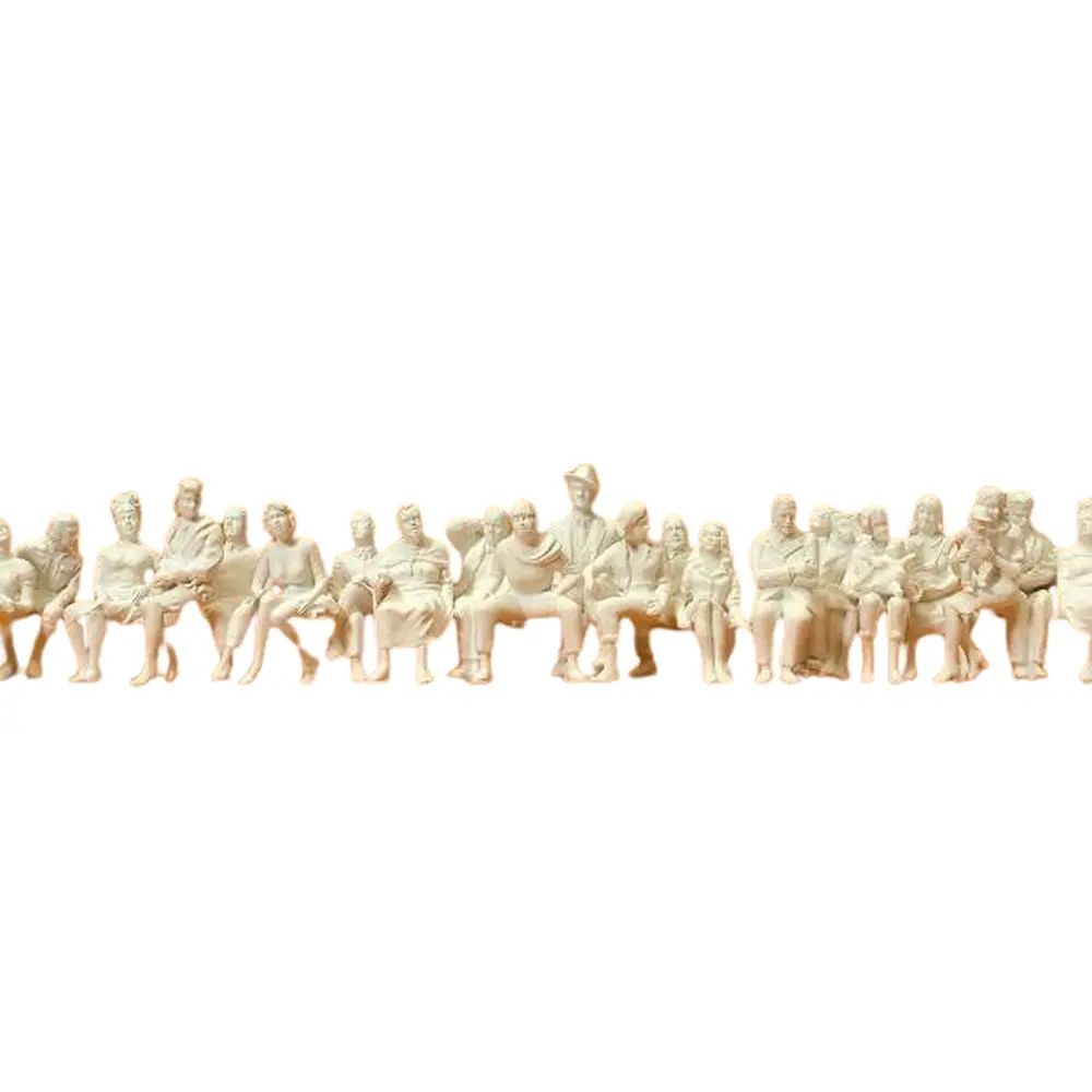 Lot de 24 personnages Assis à peindre - Preiser 65602 - 0 1/43
