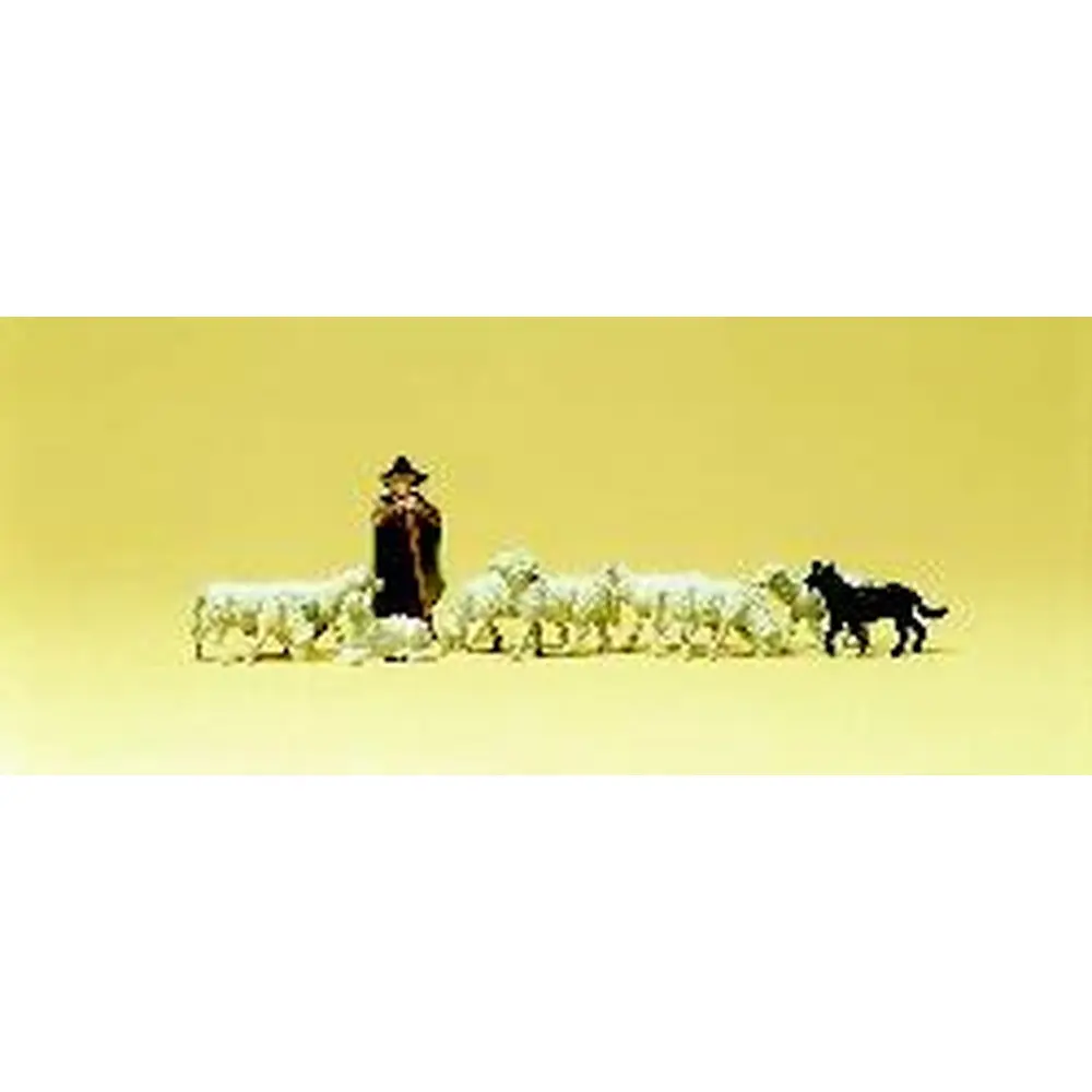 Berger avec chiens et moutons