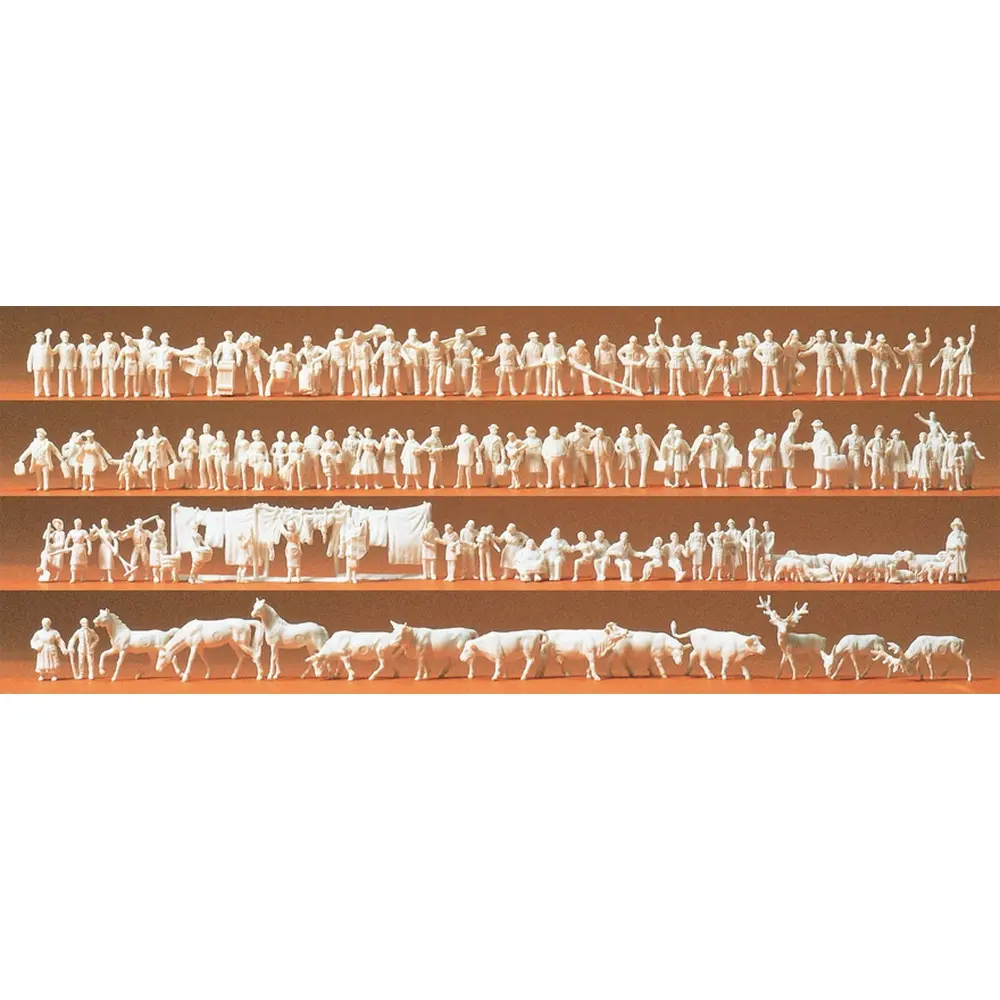 Lot de 120 personnages à peindre - Preiser 79000 - N 1/160