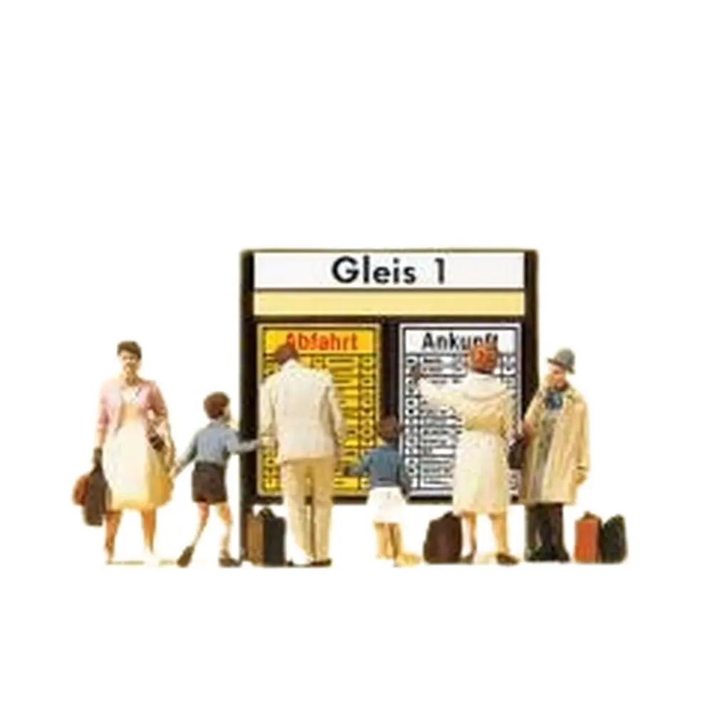 Pack de 6 Voyageurs Devant Affichage - Preiser 79145 - N: 1/160