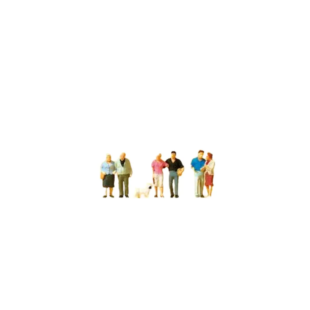 Lot de 3 Couples + Chien - Preiser 79209 - N: 1/160