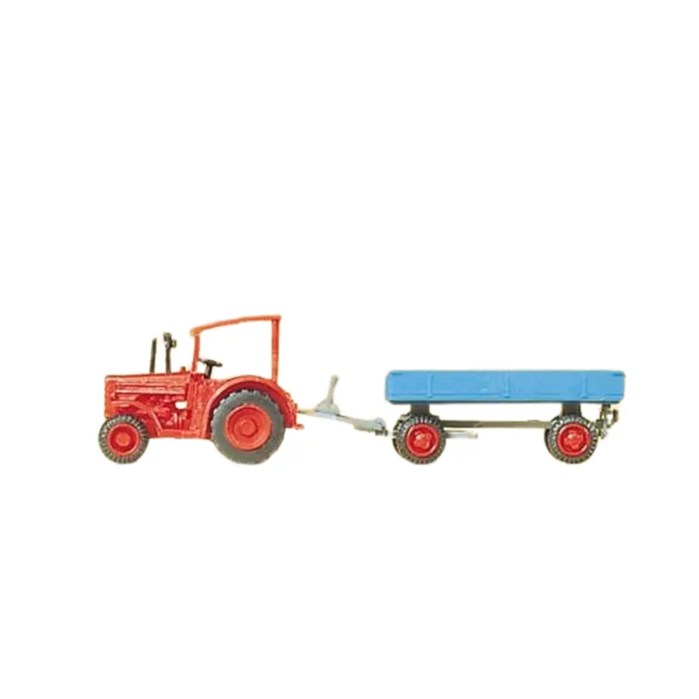 Tracteur Hanomag + Remorque - PREISER 79502 - N : 1/160