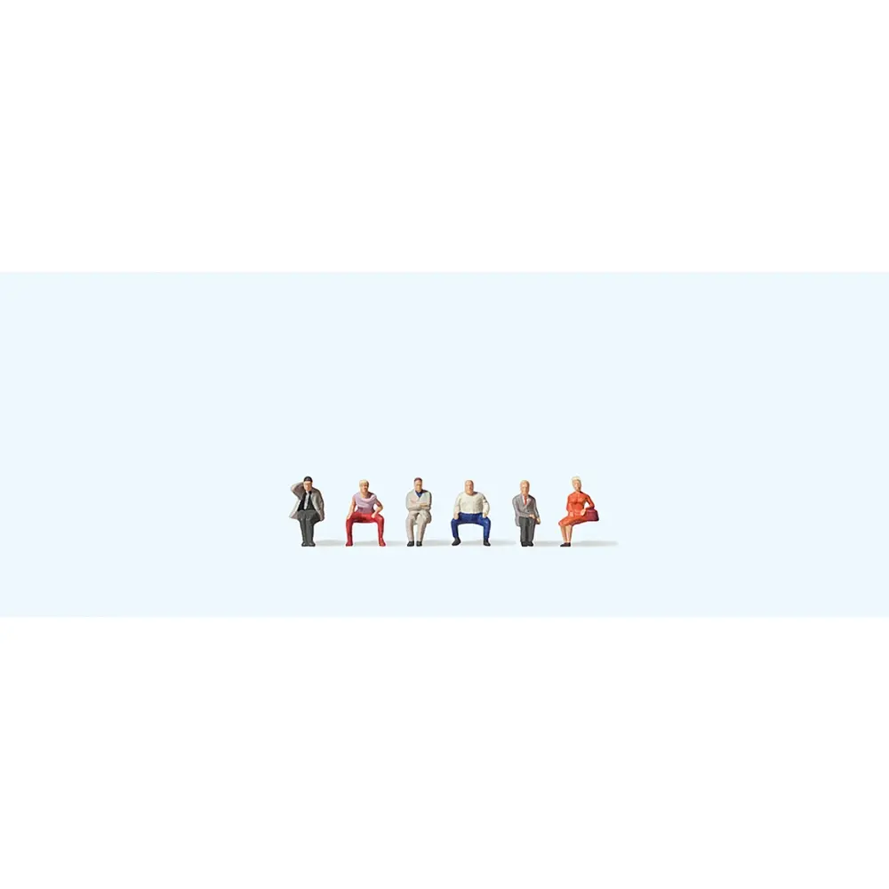 Lot de 6 Passagers Assis - Preiser 88554 - Z 1/220