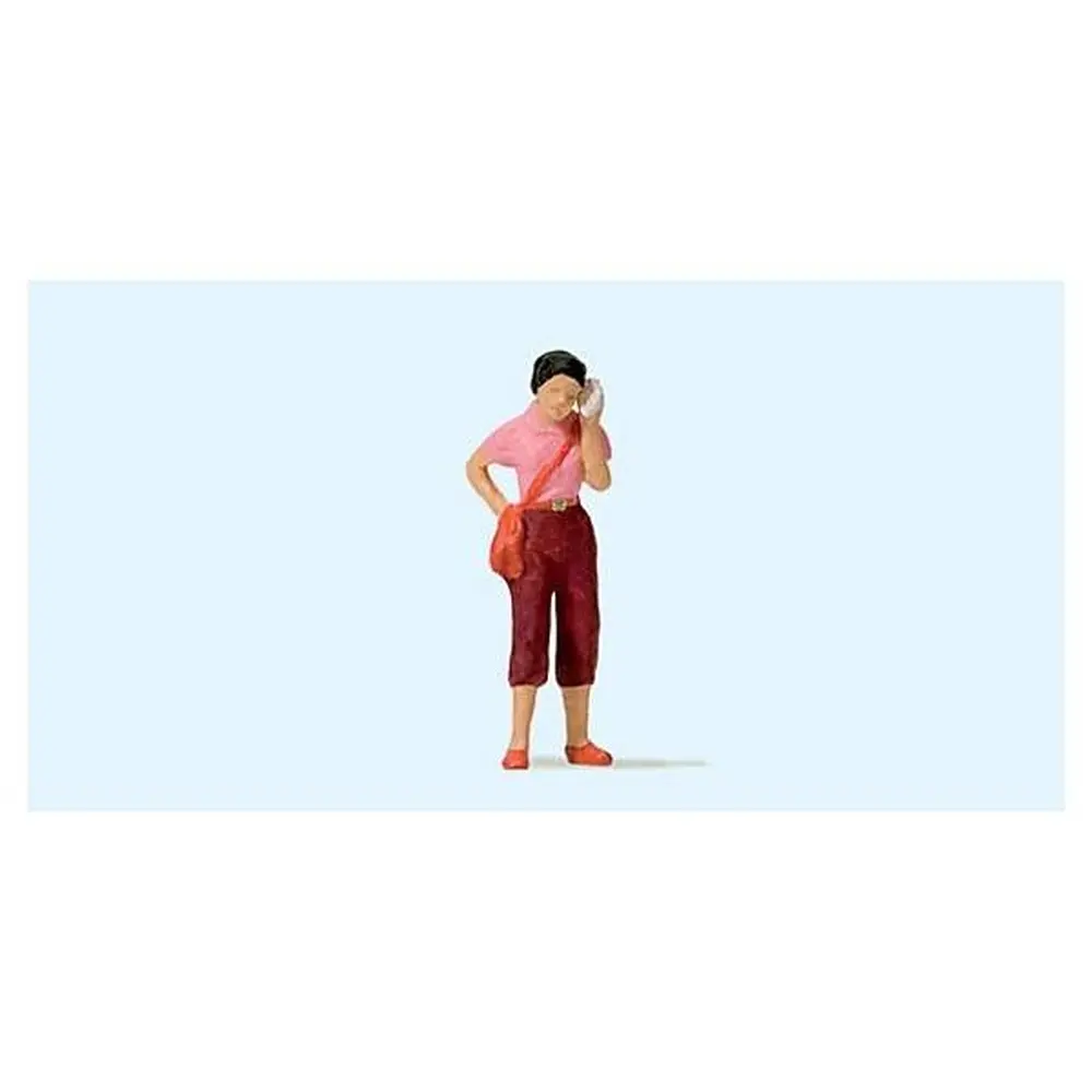 Figurine avec Son Téléphone Portable - PREISER 28166 - HO : 1/87