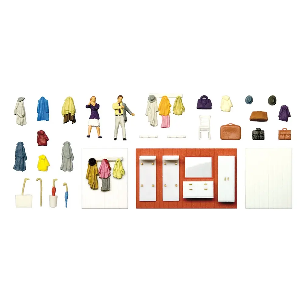 Un couple en train de s'habiller dans son dressing - PREISER 10658 - HO 1/87