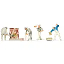 Lot de 4 Maçons et Accessoires - PREISER 10654 - HO 1/87