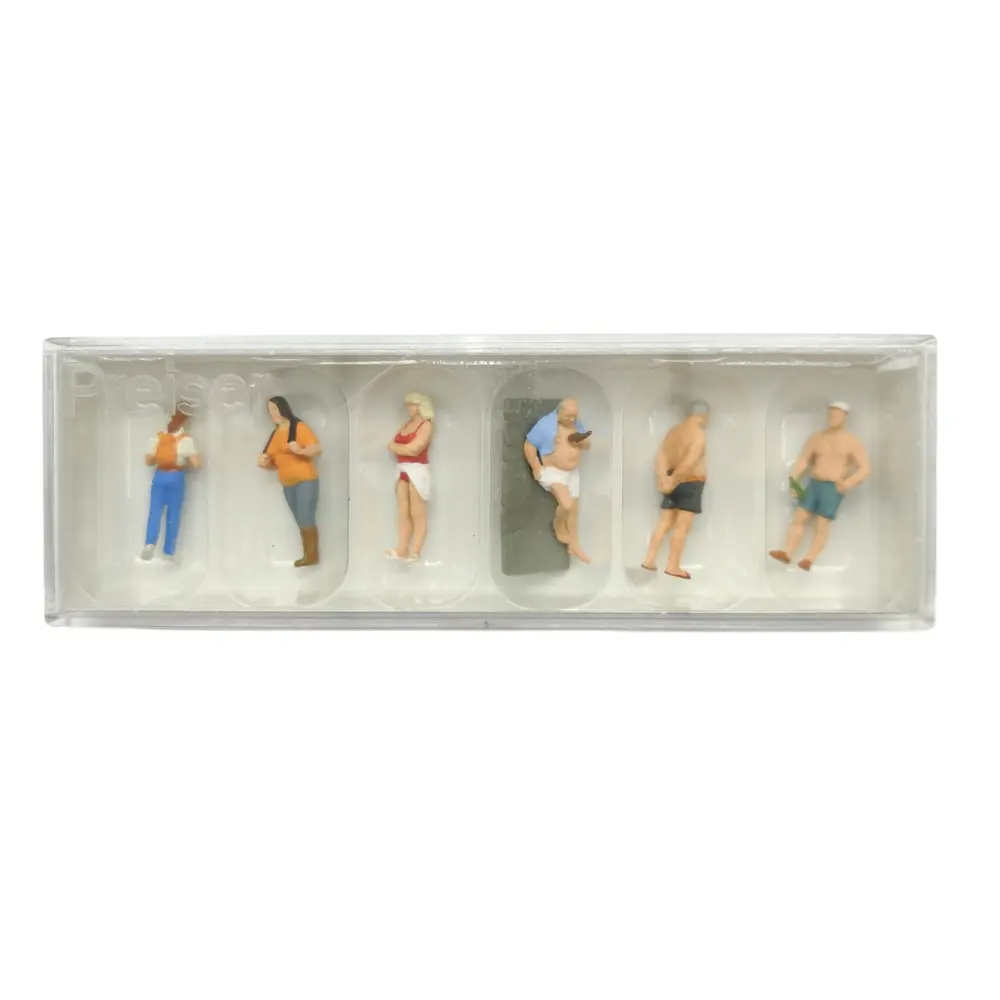 Lot de 6 personnages en vacances Preiser 10668 - Ho : 1/87