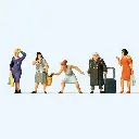 Lot de 5 personnages en shopping Preiser 10665 - HO : 1/87