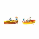 Lot de 4 personnages sur deux barques Preiser 10686 - HO : 1/87