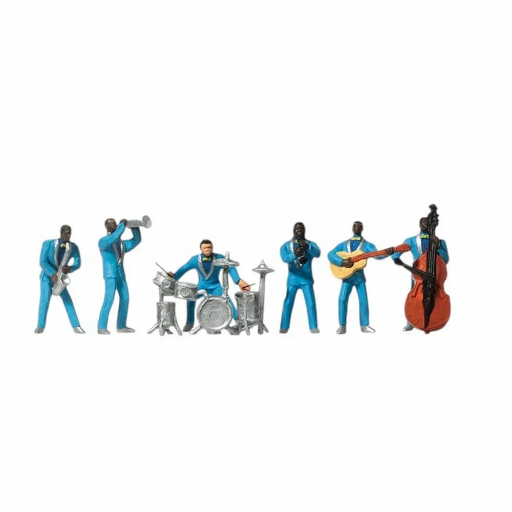 6 personnages "Groupe de musiciens Jazz" - Preiser 10112 - HO 1/87