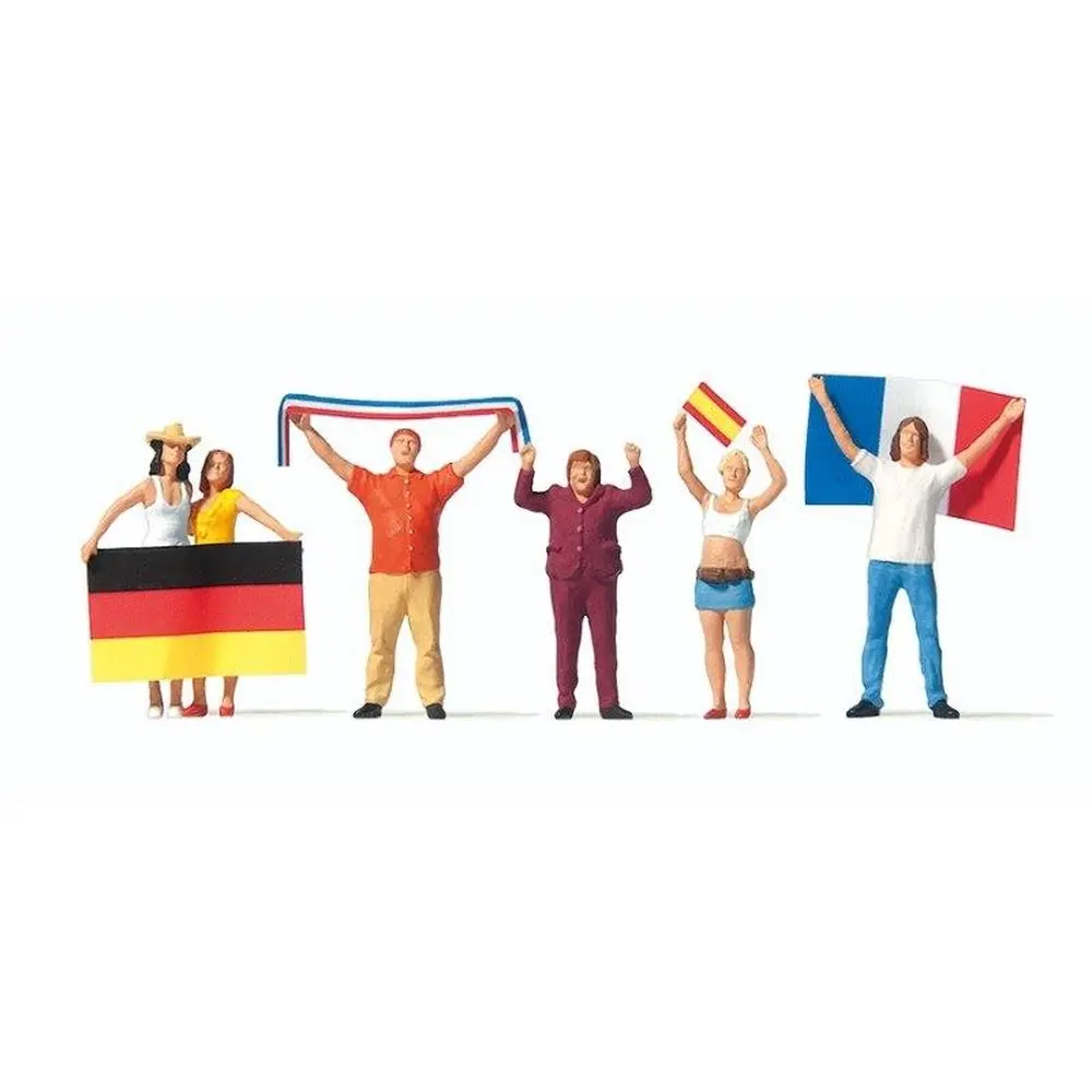 Lot de 6 Fans de Foot - HO 1:87 - PREISER 10745