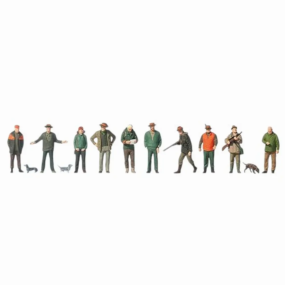 Chasseurs, rabatteurs et chiens ratiers - Preiser 10803 - HO 1/87