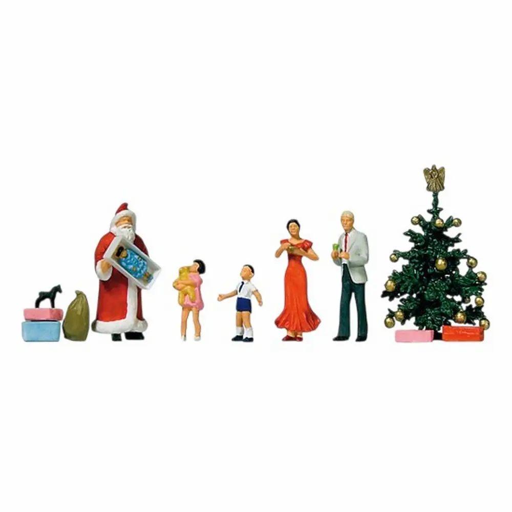 Personnage de Noël avec accessoires - Preiser 10652 - HO 1/87