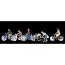 Lot de 6 personnage à Vélo PREISER 10716 HO 1/87