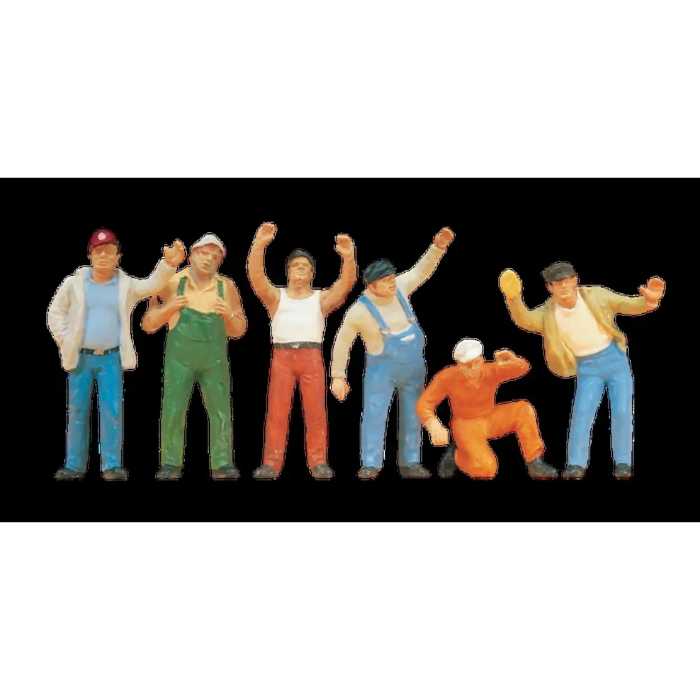 Lot de 6 figurine pêcheurs/routiers PREISER 68202 O 1/50