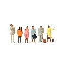 lot de 6 personnages qui attendent debout PREISER 14121 HO 1/87