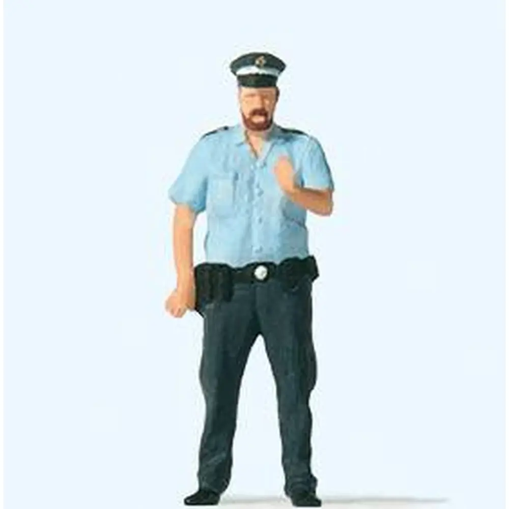 Policier en uniforme bleu et képi PREISER 28236 - HO 1:87