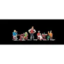Lot de 5 personnages "Au bistrot" & tables et chaises PREISER 10786 HO 1/87