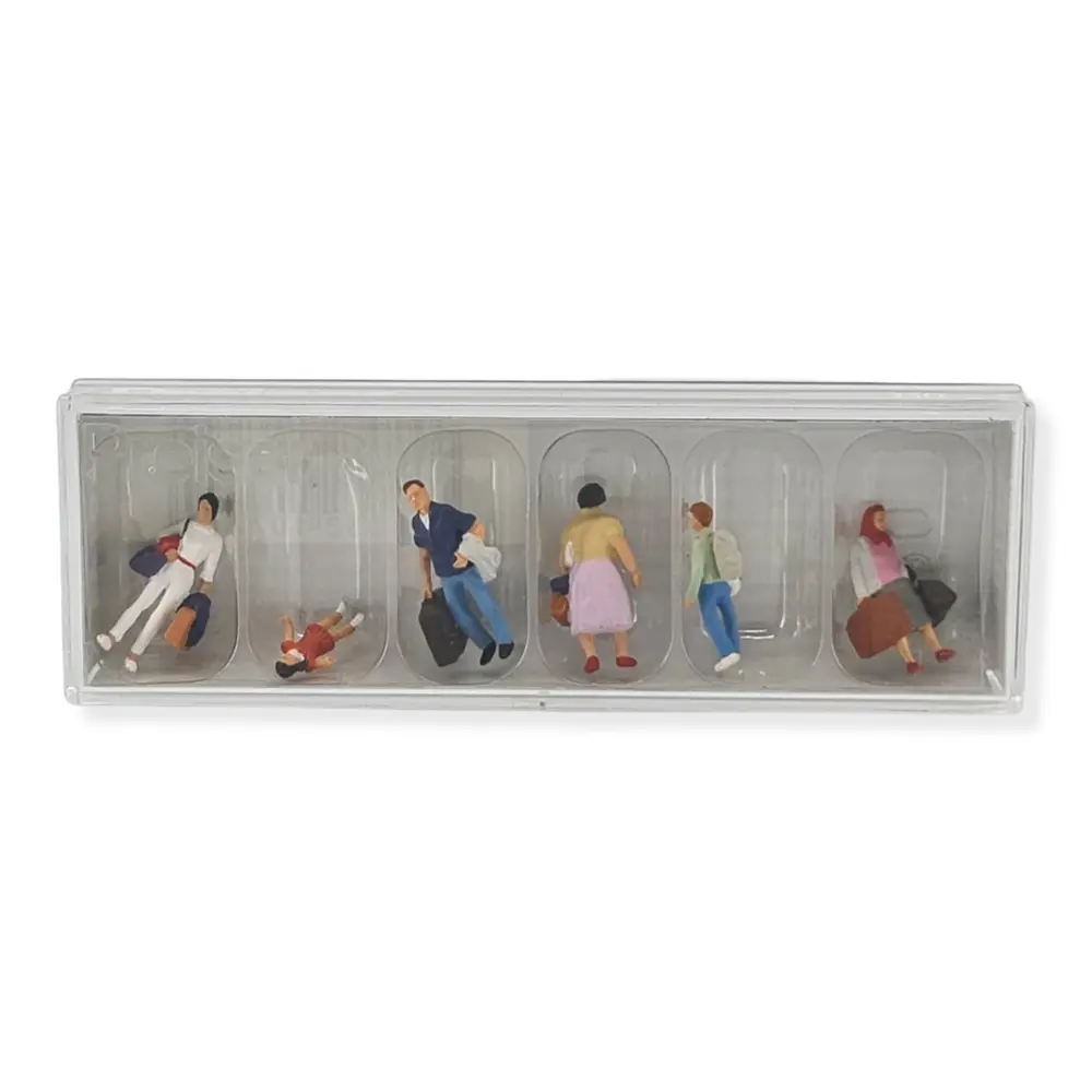 Lot de 6 voyageurs avec bagages PREISER 10784 - HO : 1/87