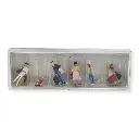 Lot de 6 voyageurs avec bagages PREISER 10784 - HO : 1/87