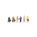 5 voyageurs et 1 contrôleur de train PREISER 10710 - HO : 1/87