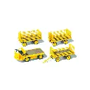 Maquette Chariot électrique, 3 remorques, jaune, PREISER 17121 - HO 1/87 - EP III