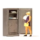 Une Secrétaire + Meuble de Rangement - PREISER 29106 - HO : 1/87