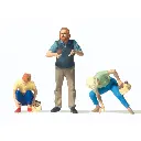 Lot de 3 personnages - cueilleurs de champignons - Preiser 44941 - G : 1/22.5