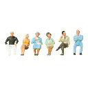 6 figurines assises Preiser 68209 - 1:50 & O 1:43 - Peintes