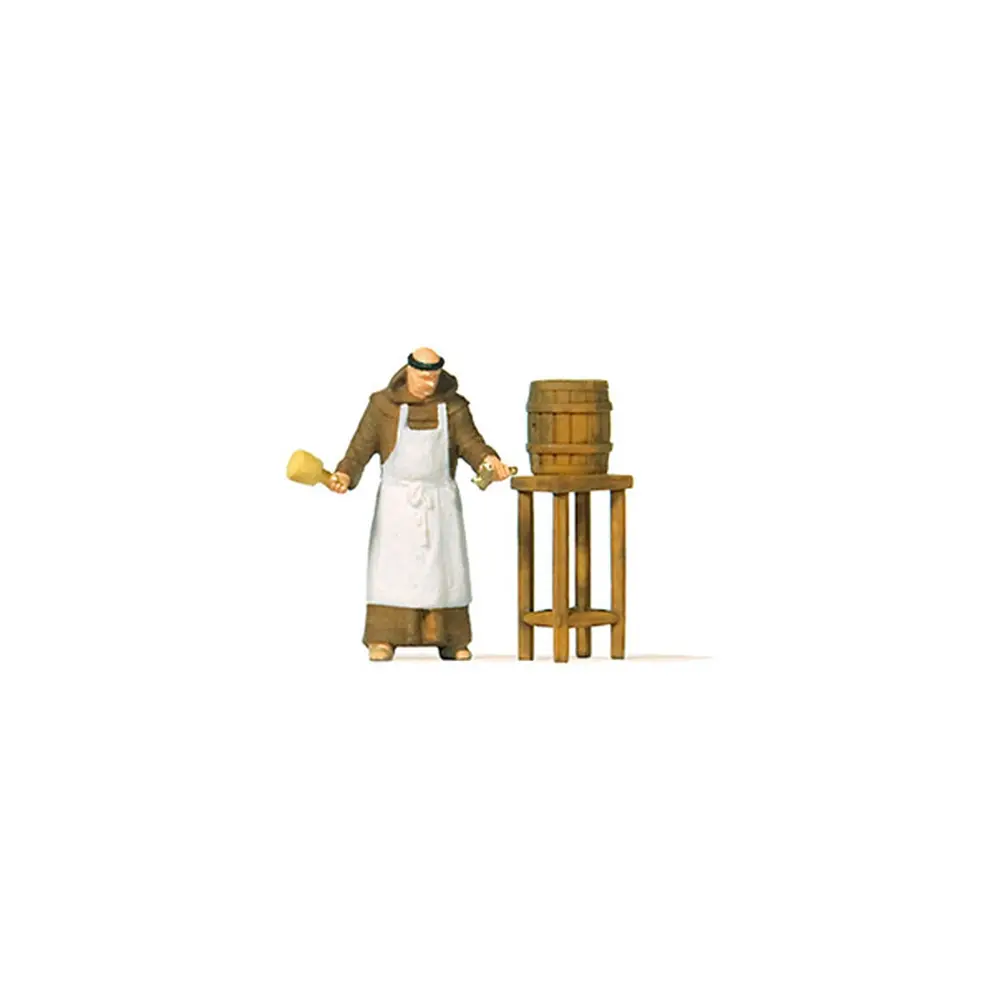 Moine avec Tonneau - Preiser 28218 - HO 1/87