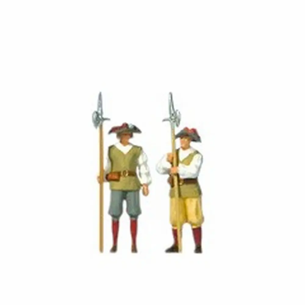 2 gardes médiéval - Preiser 28222 - HO 1/87