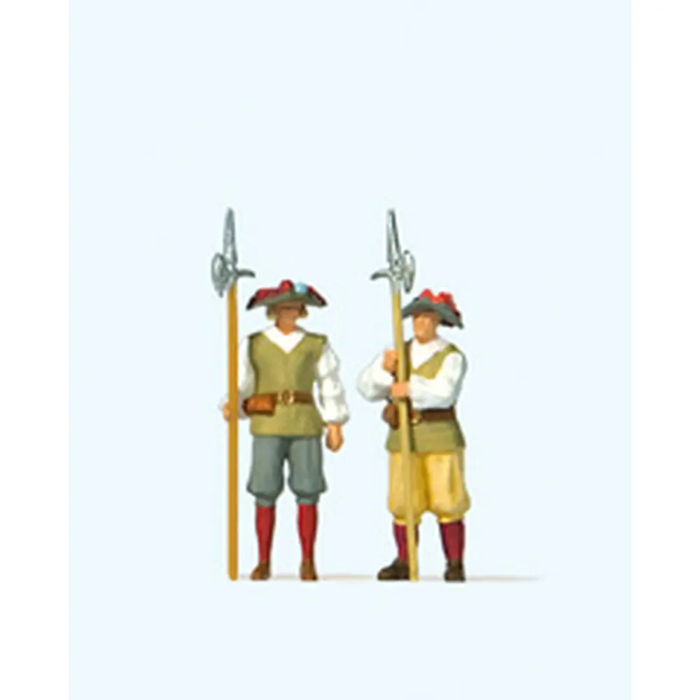 Lot de 2 gardes médiéval - Preiser 28222 - HO 1/87