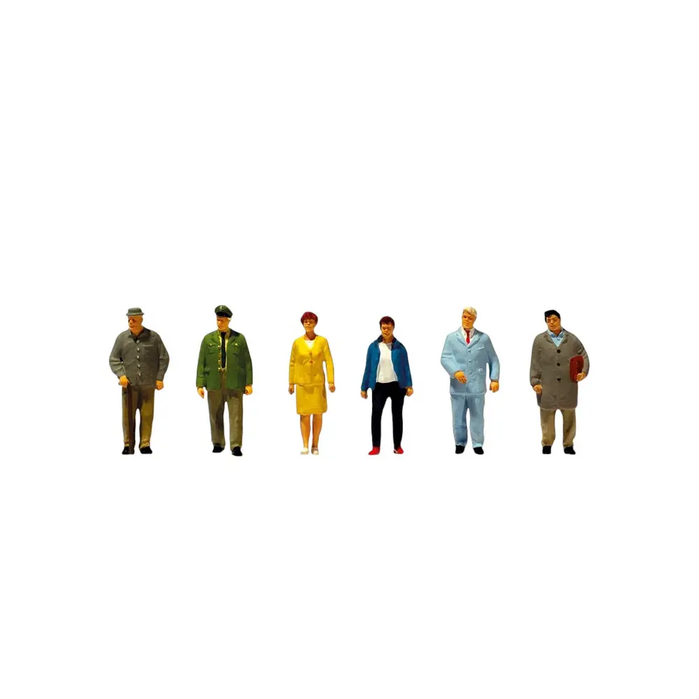 5 passants et 1 policier - Preiser 10768 - HO 1/87