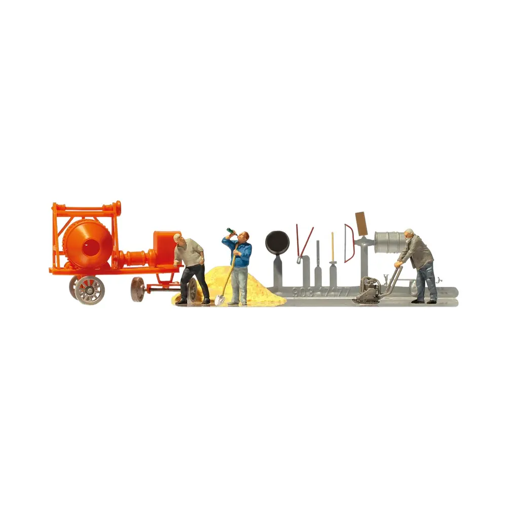 Ouvriers du bâtiment et outils - Preiser 10778 - HO 1/87