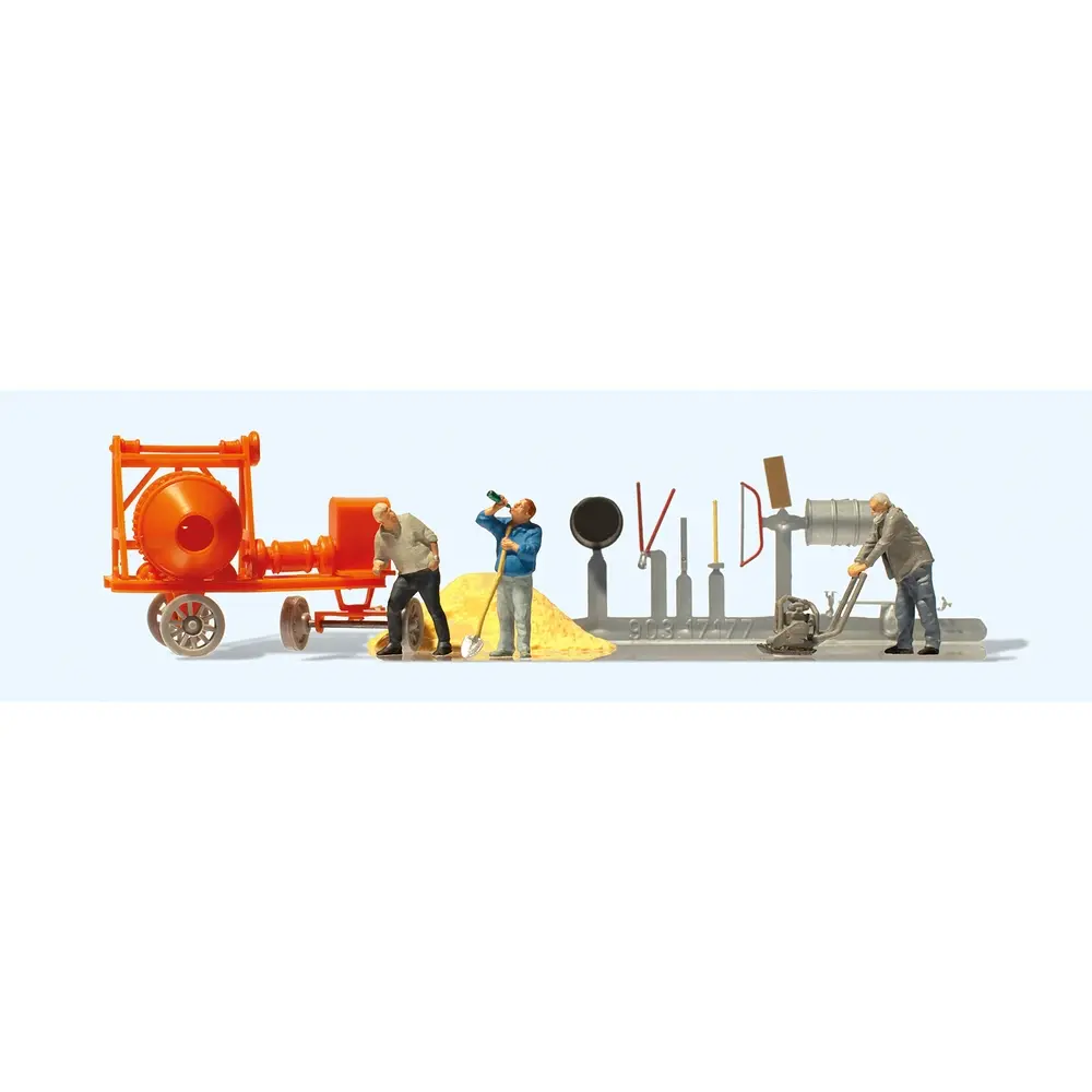 Ouvriers du bâtiment et outils - Preiser 10778 - HO 1/87